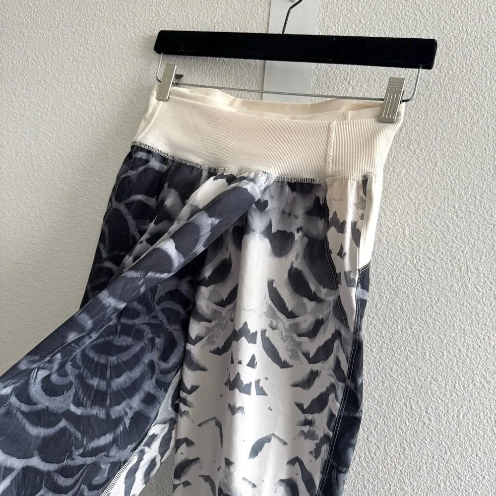 Lululemon Dance To Yoga Pant Pretty Plume Angel Wing Black Boyfriend Fit